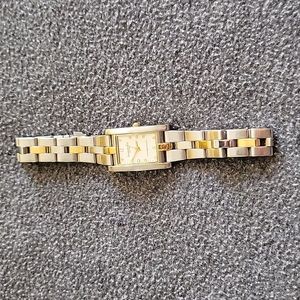 EUC Kenneth Cole watch with gold & silver link band, comfortable, needs battery